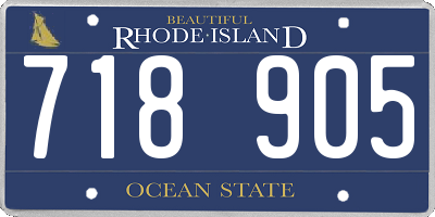 RI license plate 718905
