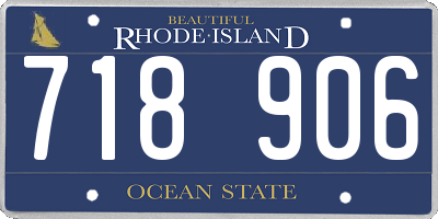 RI license plate 718906