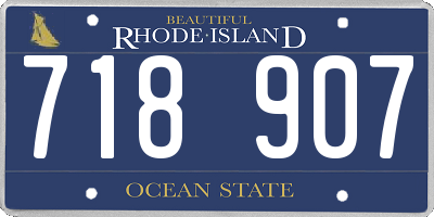 RI license plate 718907