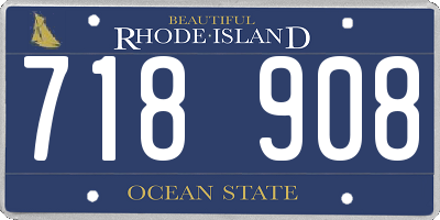 RI license plate 718908
