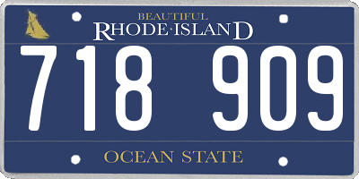 RI license plate 718909