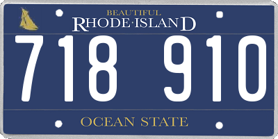 RI license plate 718910