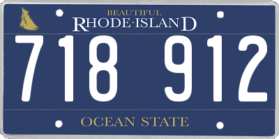RI license plate 718912