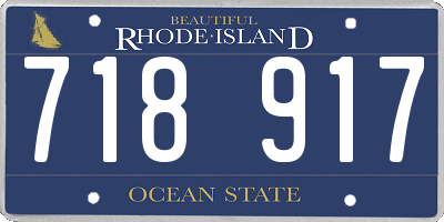 RI license plate 718917