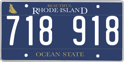 RI license plate 718918