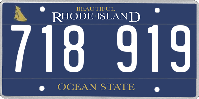 RI license plate 718919