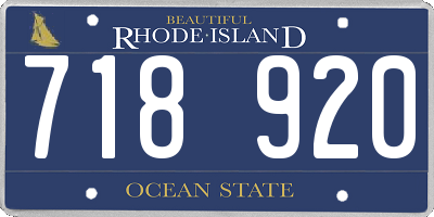 RI license plate 718920
