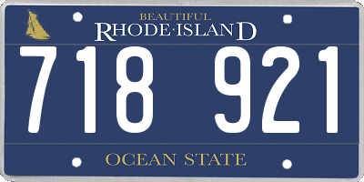 RI license plate 718921