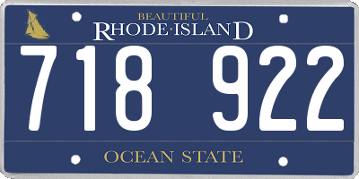 RI license plate 718922