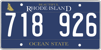 RI license plate 718926
