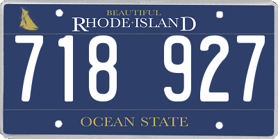 RI license plate 718927