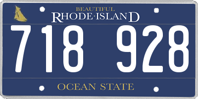 RI license plate 718928