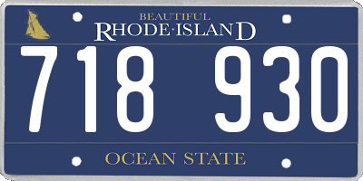 RI license plate 718930