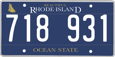 RI license plate 718931