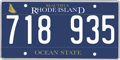 RI license plate 718935