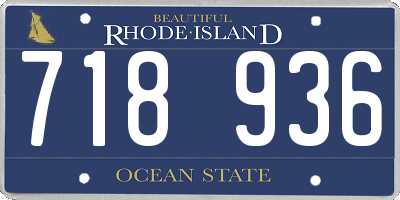 RI license plate 718936