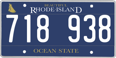 RI license plate 718938