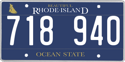 RI license plate 718940