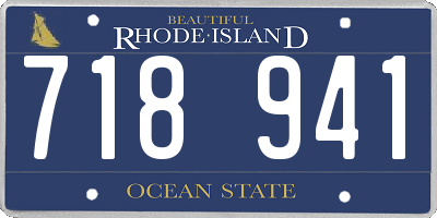 RI license plate 718941