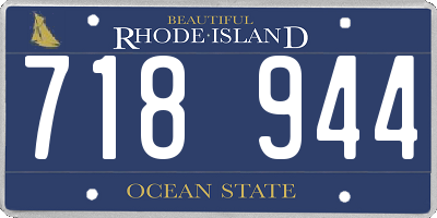 RI license plate 718944