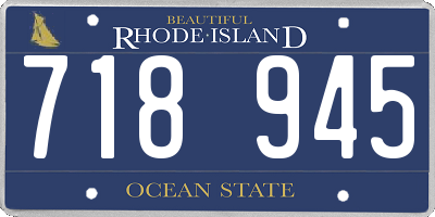 RI license plate 718945
