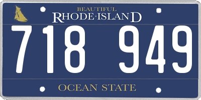 RI license plate 718949