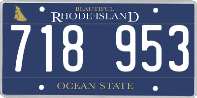 RI license plate 718953