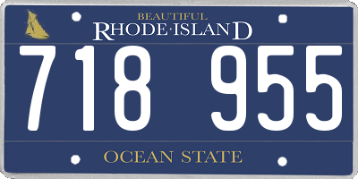 RI license plate 718955