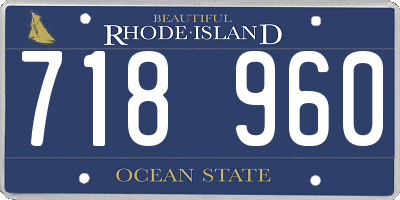 RI license plate 718960