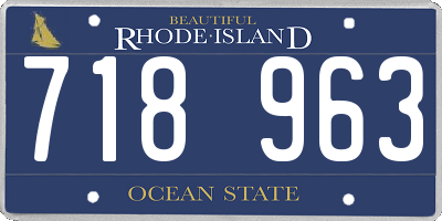 RI license plate 718963