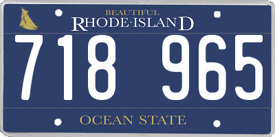 RI license plate 718965