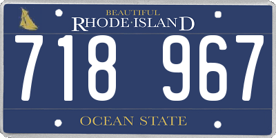 RI license plate 718967