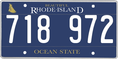 RI license plate 718972