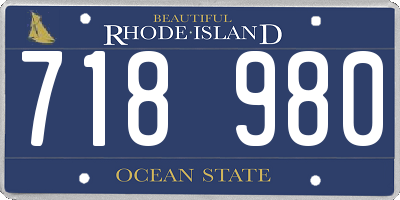 RI license plate 718980