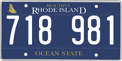 RI license plate 718981