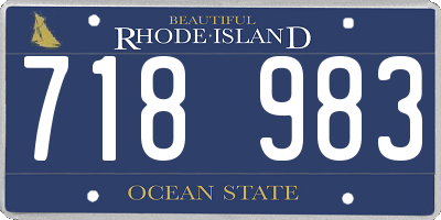 RI license plate 718983