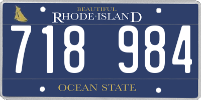 RI license plate 718984