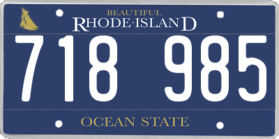 RI license plate 718985