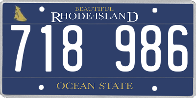 RI license plate 718986