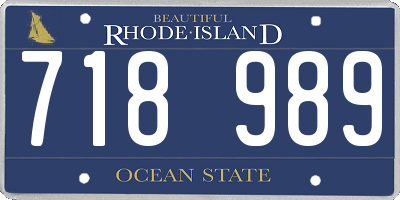 RI license plate 718989