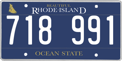 RI license plate 718991