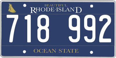 RI license plate 718992
