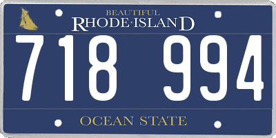 RI license plate 718994