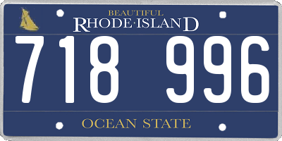 RI license plate 718996