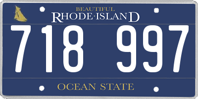 RI license plate 718997