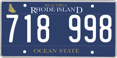 RI license plate 718998