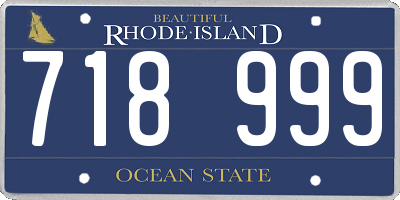 RI license plate 718999