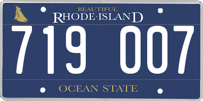 RI license plate 719007