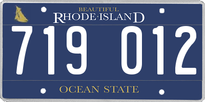 RI license plate 719012