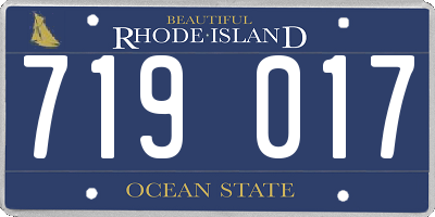 RI license plate 719017